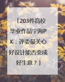 203件高校毕业作品宁海PK：评委最关心好设计能否变成好生意？