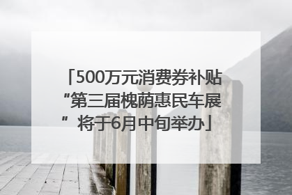 500万元消费券补贴 “第三届槐荫惠民车展”将于6月中旬举办